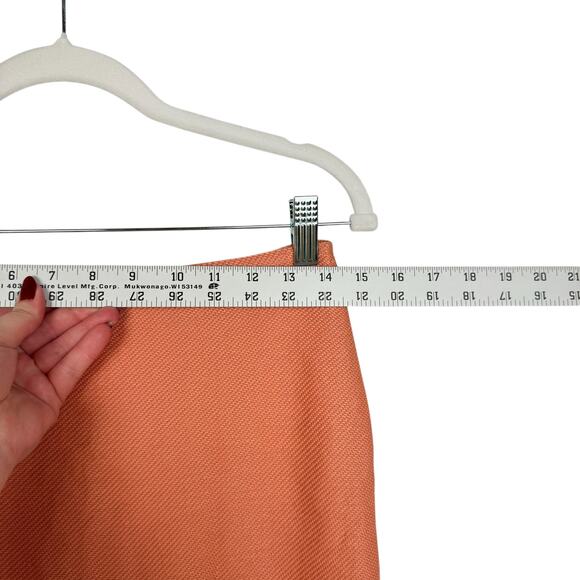 St. John Wool Blend Santana Knit Peach Lightweight Pencil Knee Length Skirt Sz 4 - Picture 4 of 10